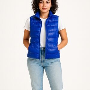 BCBG Blue Puffer Vest Women’s M NWOT